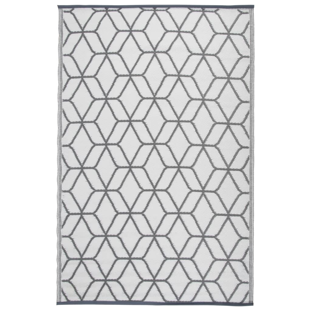 Outdoor Rug Graphics 180x121 cm Grey and White OC25