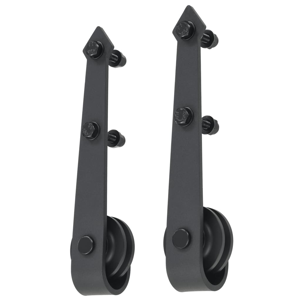 Sliding Door Hardware Kit 183 cm Steel Black