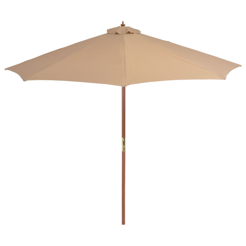 Garden Parasol with Wooden Pole 300 cm Taupe