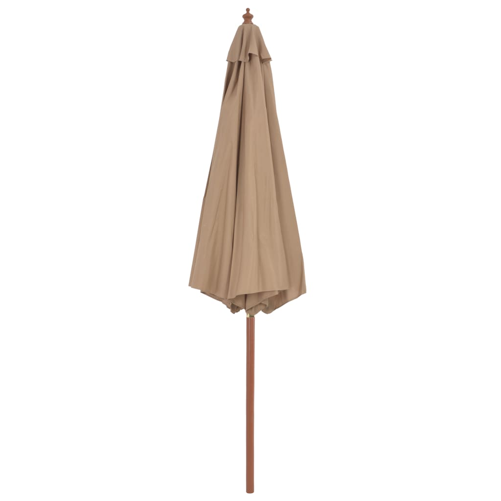 Garden Parasol with Wooden Pole 300 cm Taupe