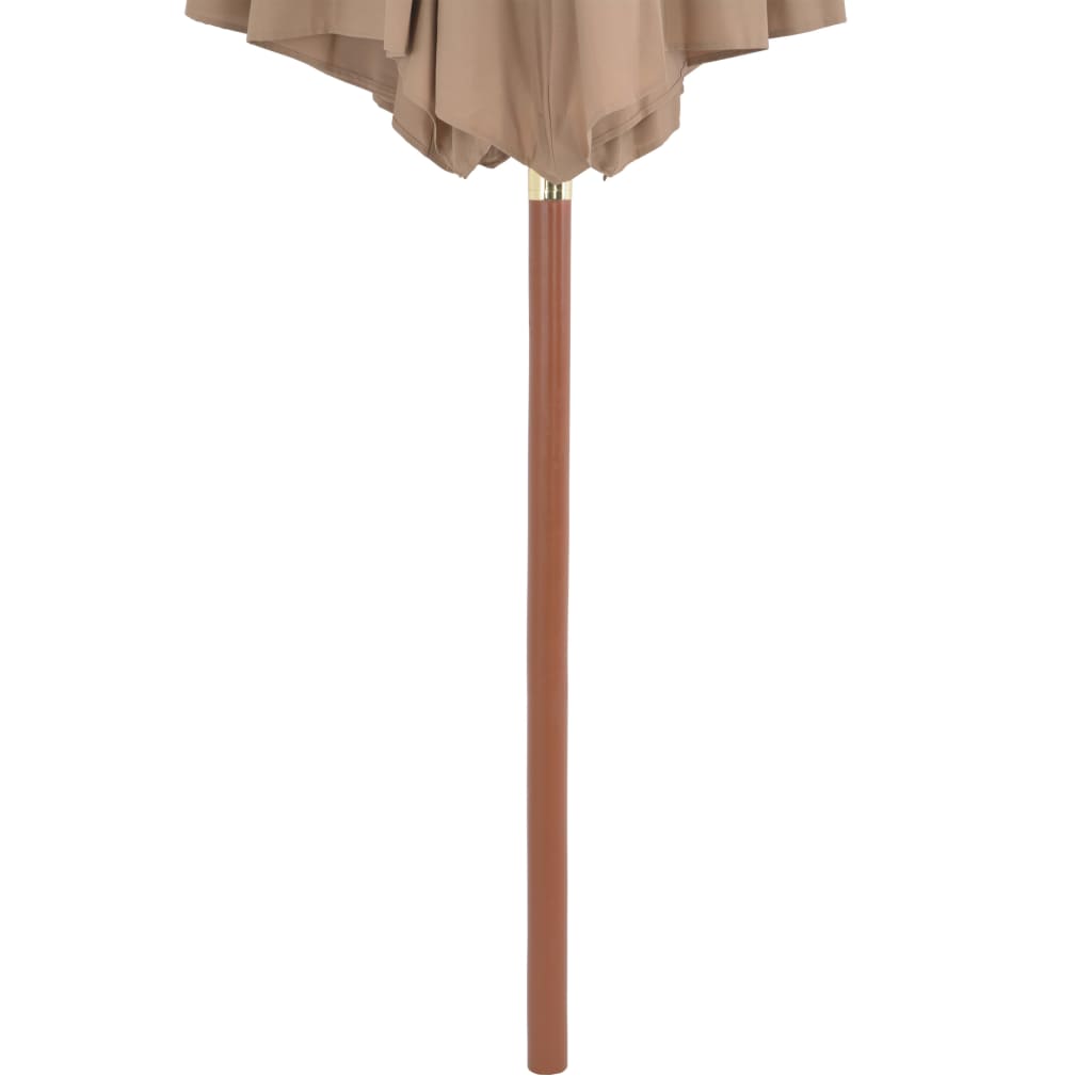Garden Parasol with Wooden Pole 300 cm Taupe