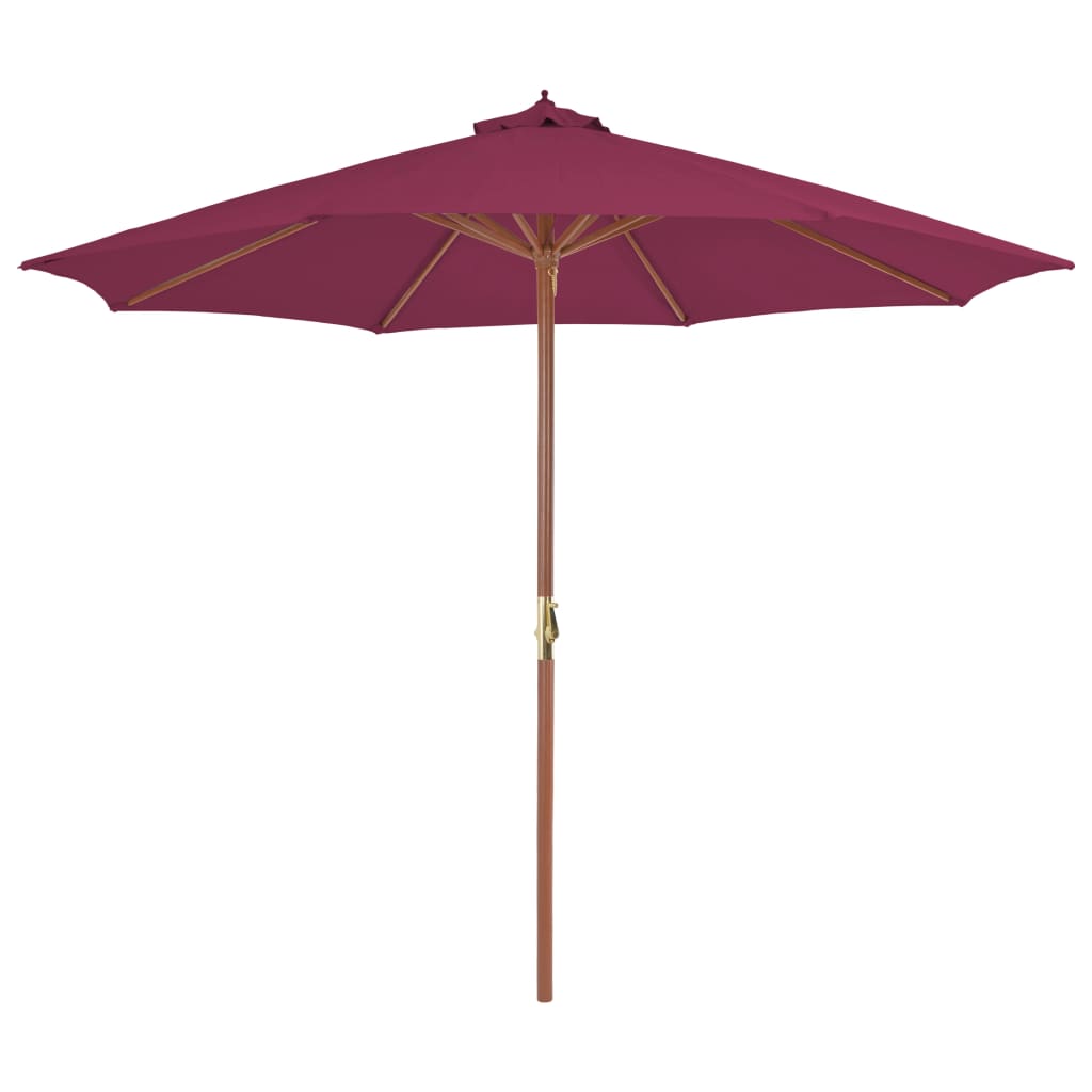 Garden Parasol with Wooden Pole 300 cm Bordeaux Red