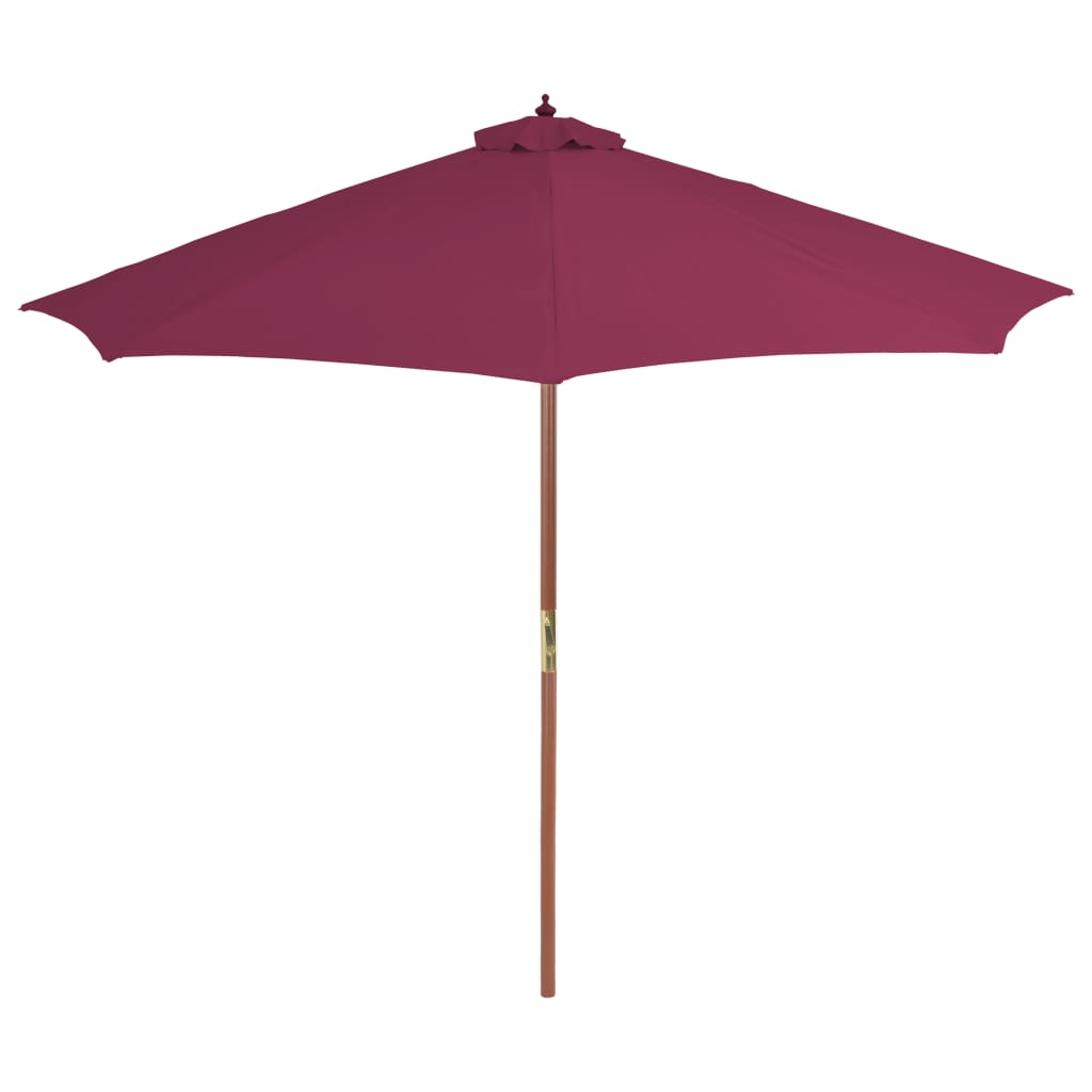 Garden Parasol with Wooden Pole 300 cm Bordeaux Red