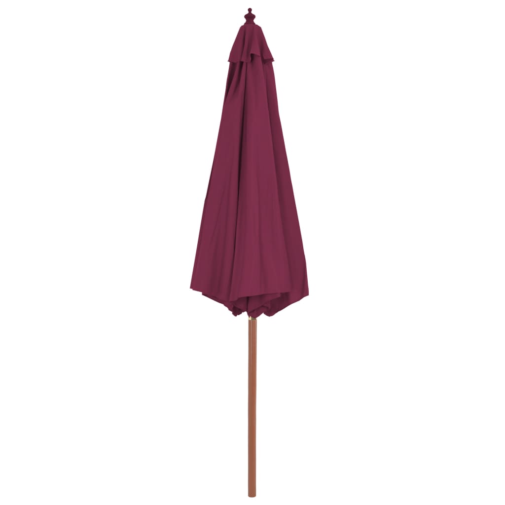 Garden Parasol with Wooden Pole 300 cm Bordeaux Red