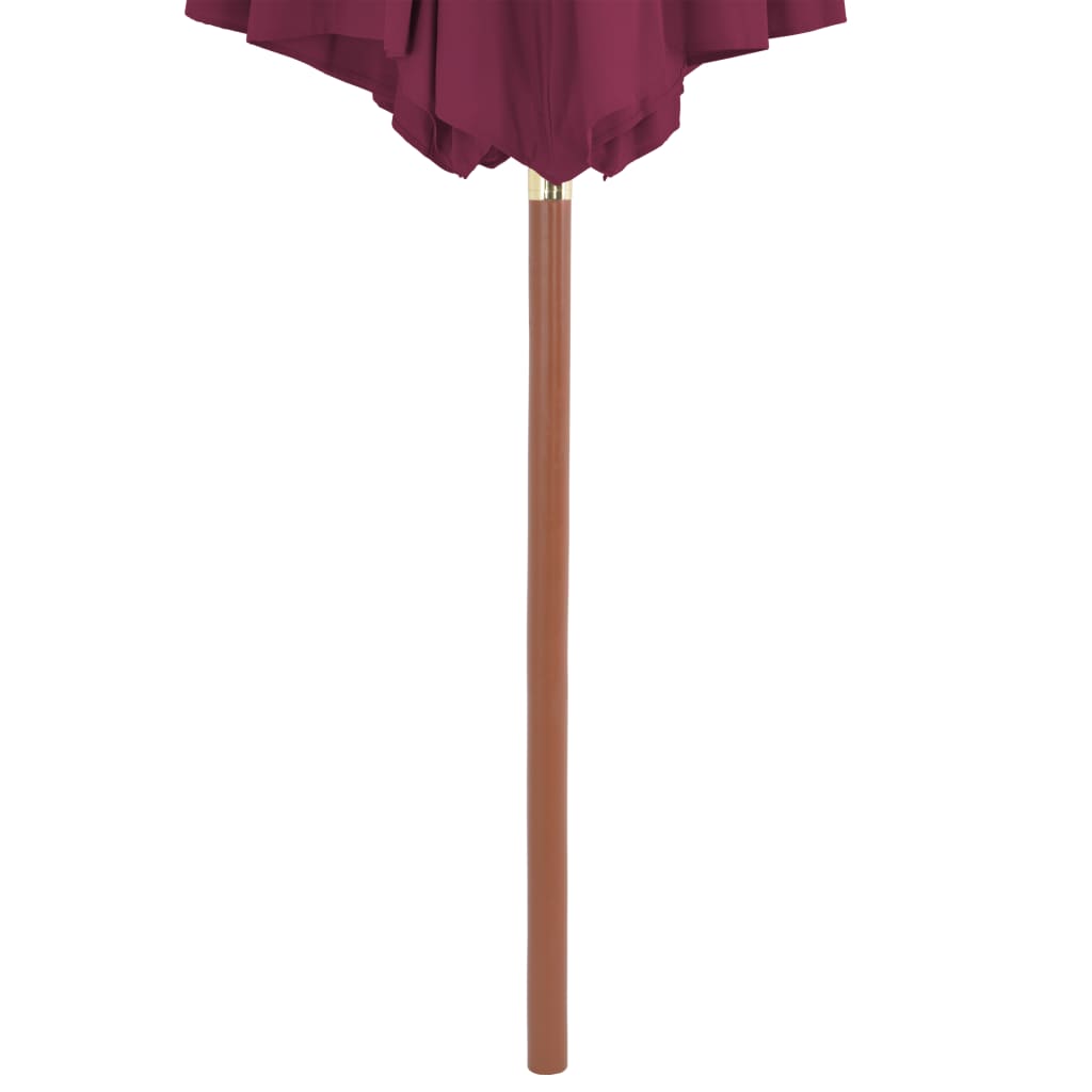 Garden Parasol with Wooden Pole 300 cm Bordeaux Red