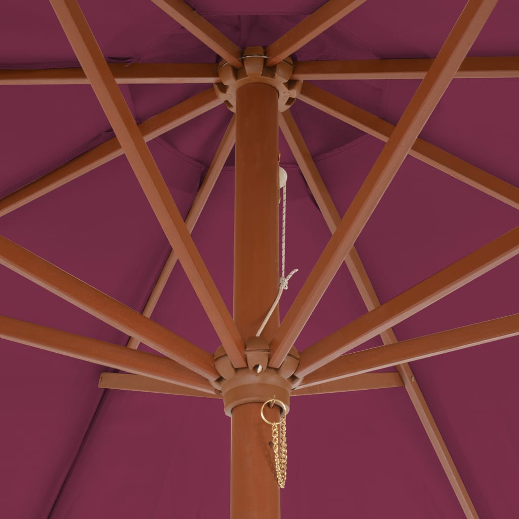 Garden Parasol with Wooden Pole 300 cm Bordeaux Red