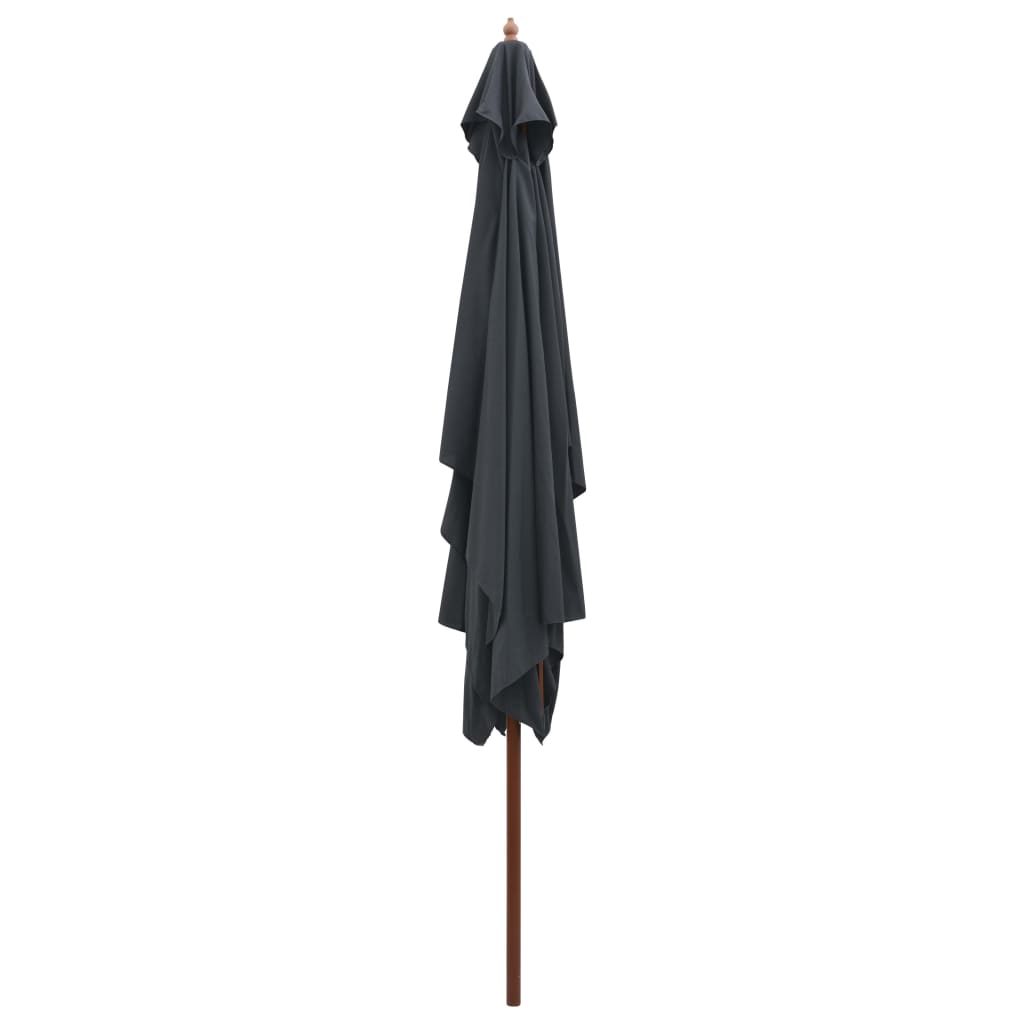 Garden Parasol with Wooden Pole 200x300 cm Anthracite