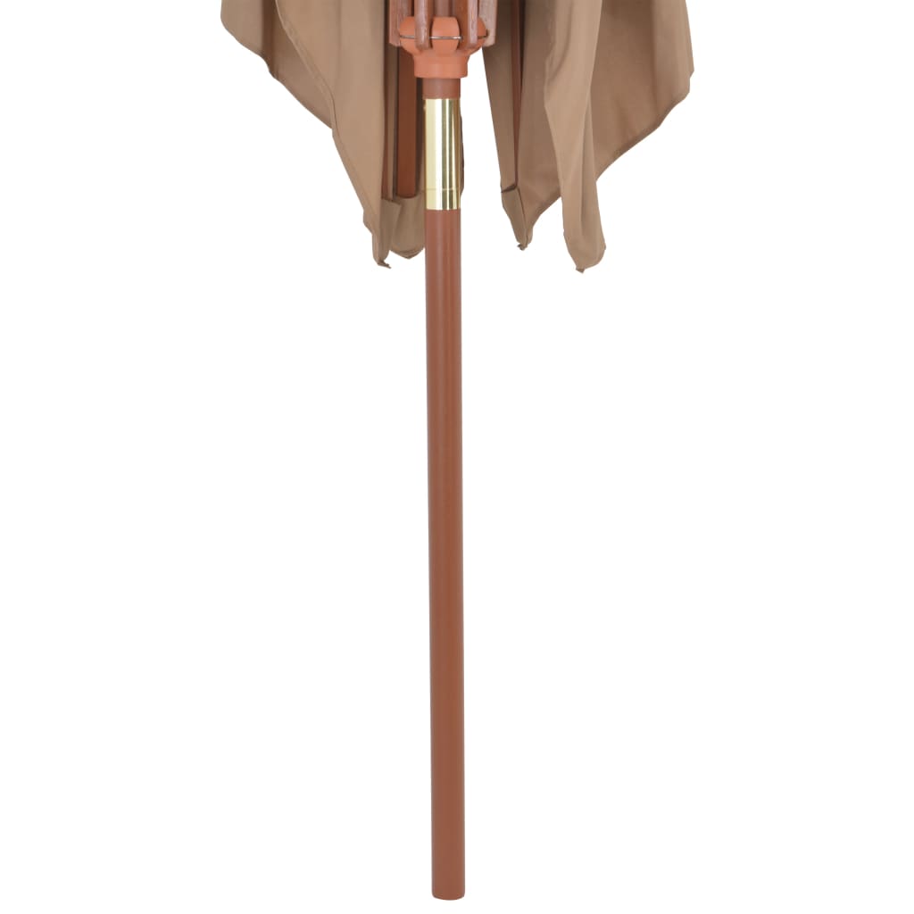Garden Parasol with Wooden Pole 200x300 cm Taupe