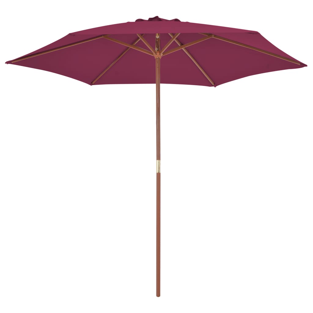 Garden Parasol with Wooden Pole 270 cm Bordeaux Red