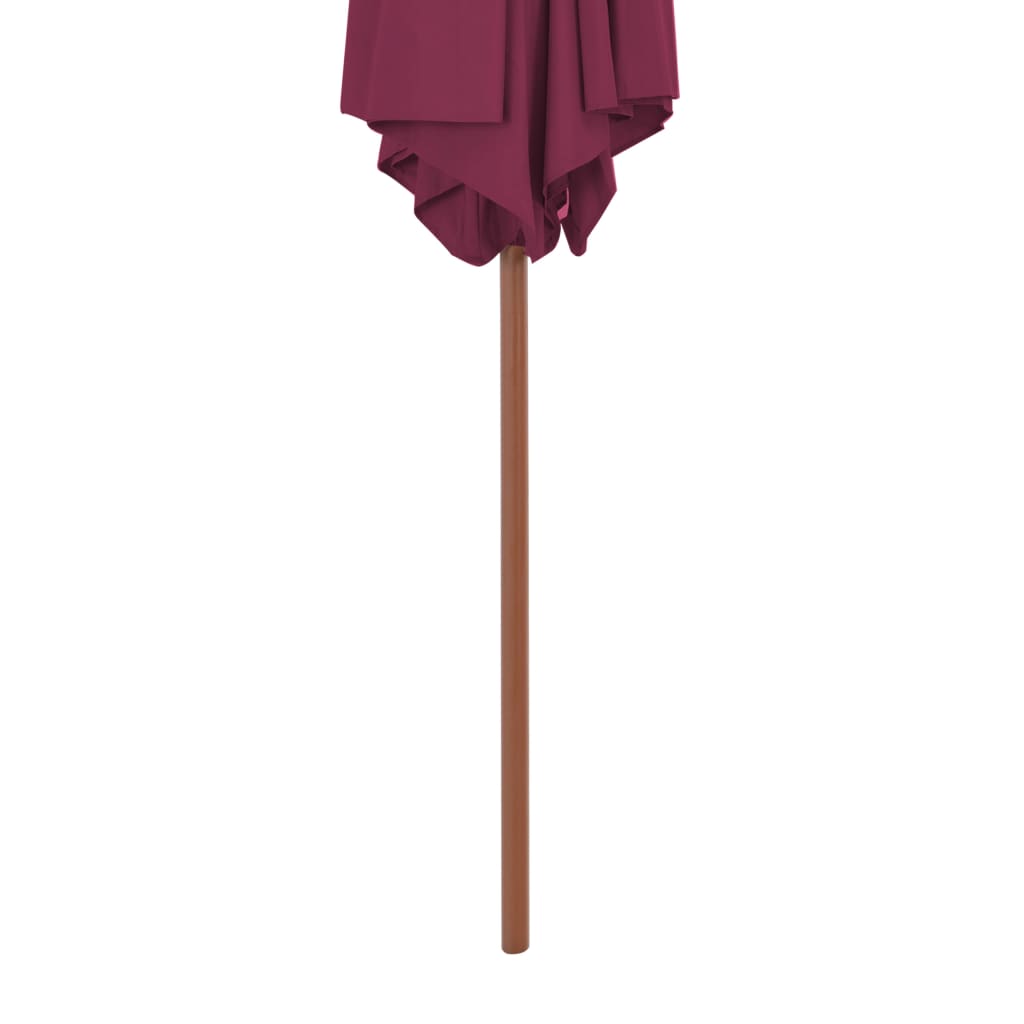 Garden Parasol with Wooden Pole 270 cm Bordeaux Red