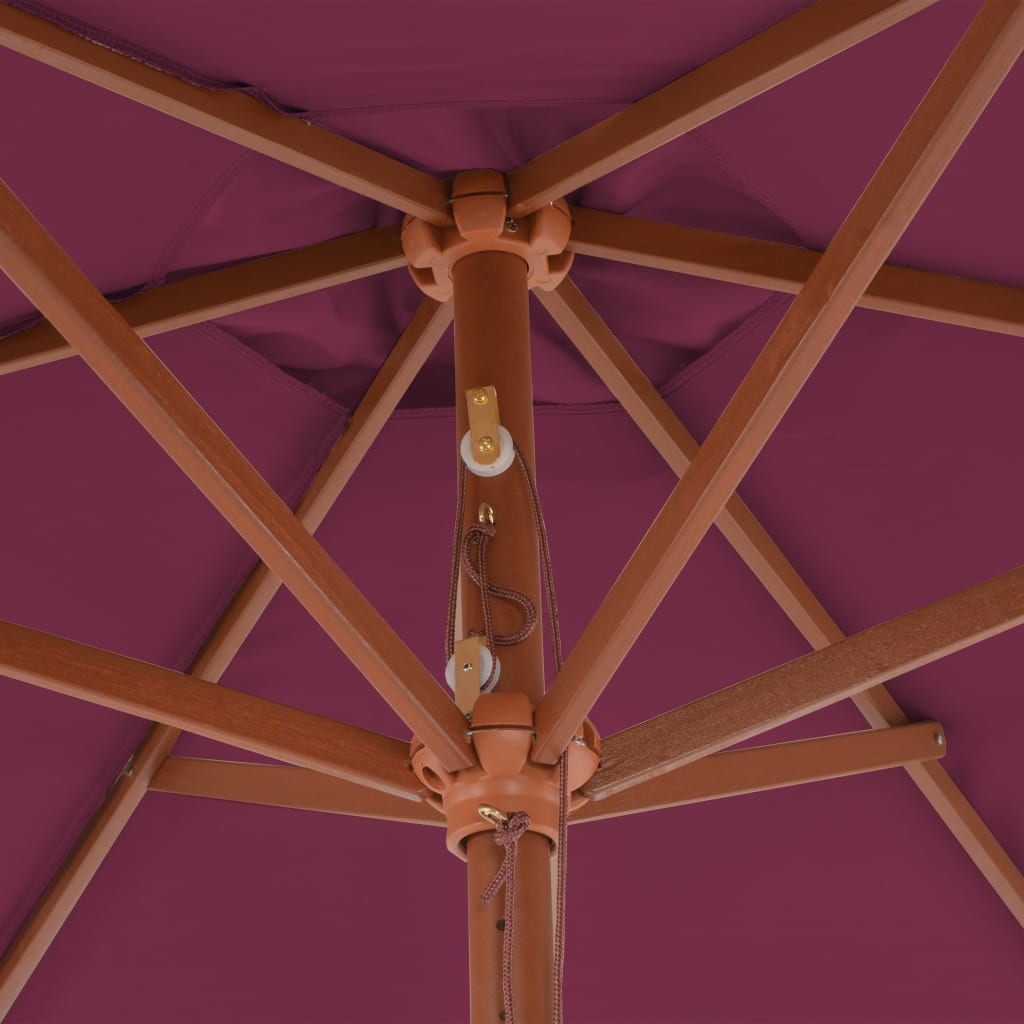 Garden Parasol with Wooden Pole 270 cm Bordeaux Red