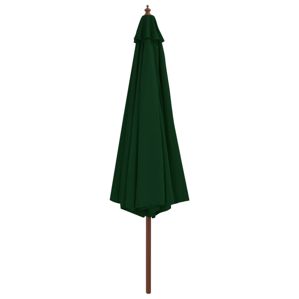 Garden Parasol with Wooden Pole 350 cm Green