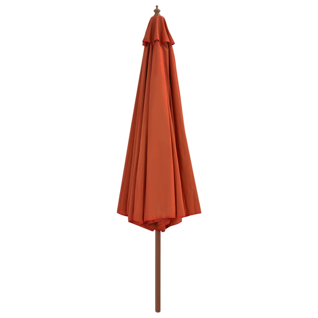 Garden Parasol with Wooden Pole 350 cm Terracotta