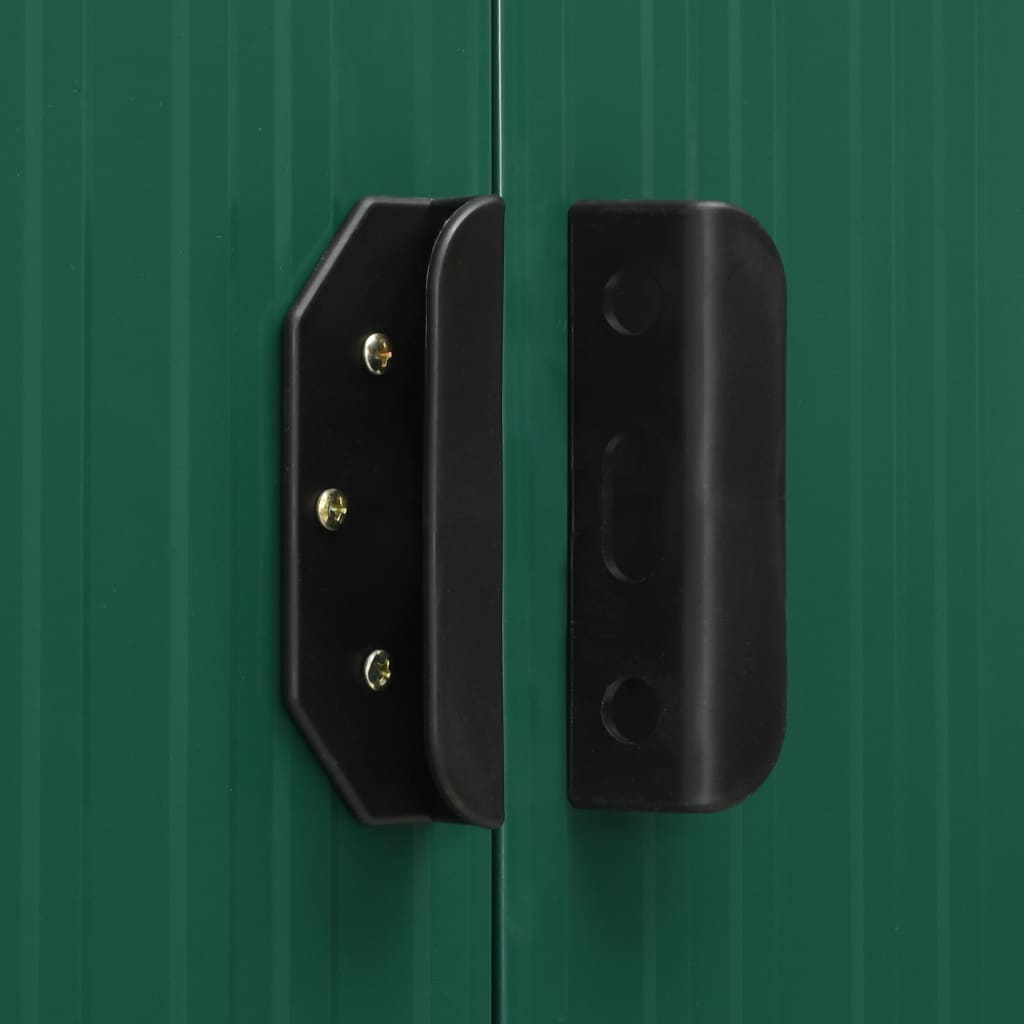 Garden Shed with Sliding Doors Green 386x312x178 cm Steel