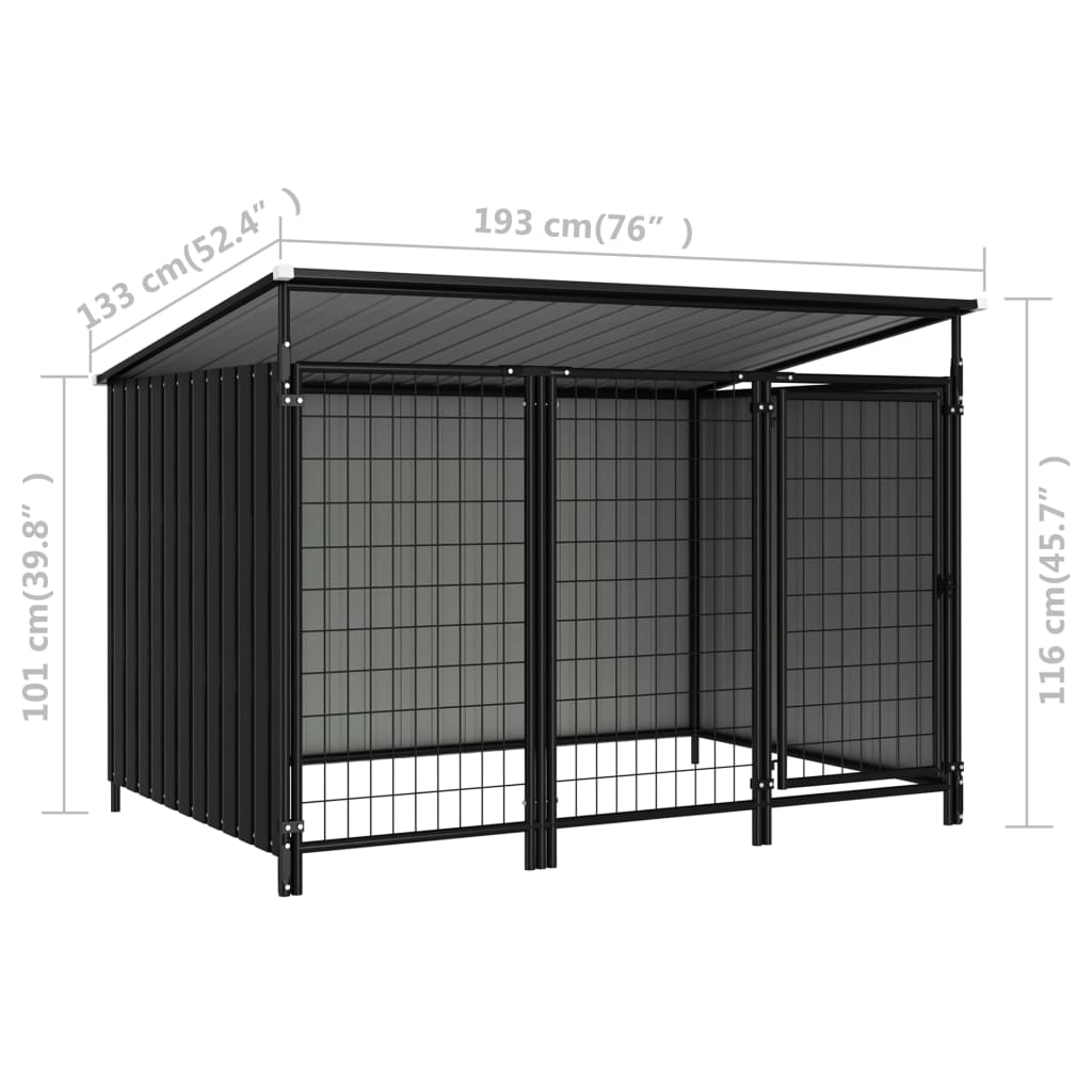 Outdoor Dog Kennel 193x133x116 cm