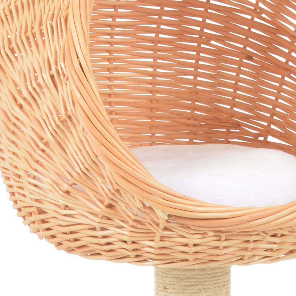 Cat Tree with Sisal Scratching Post Natural Willow Wood