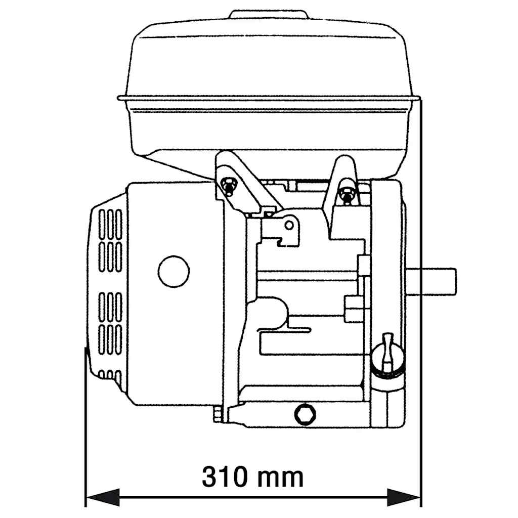 Petrol Engine 15 HP 11 kW Black