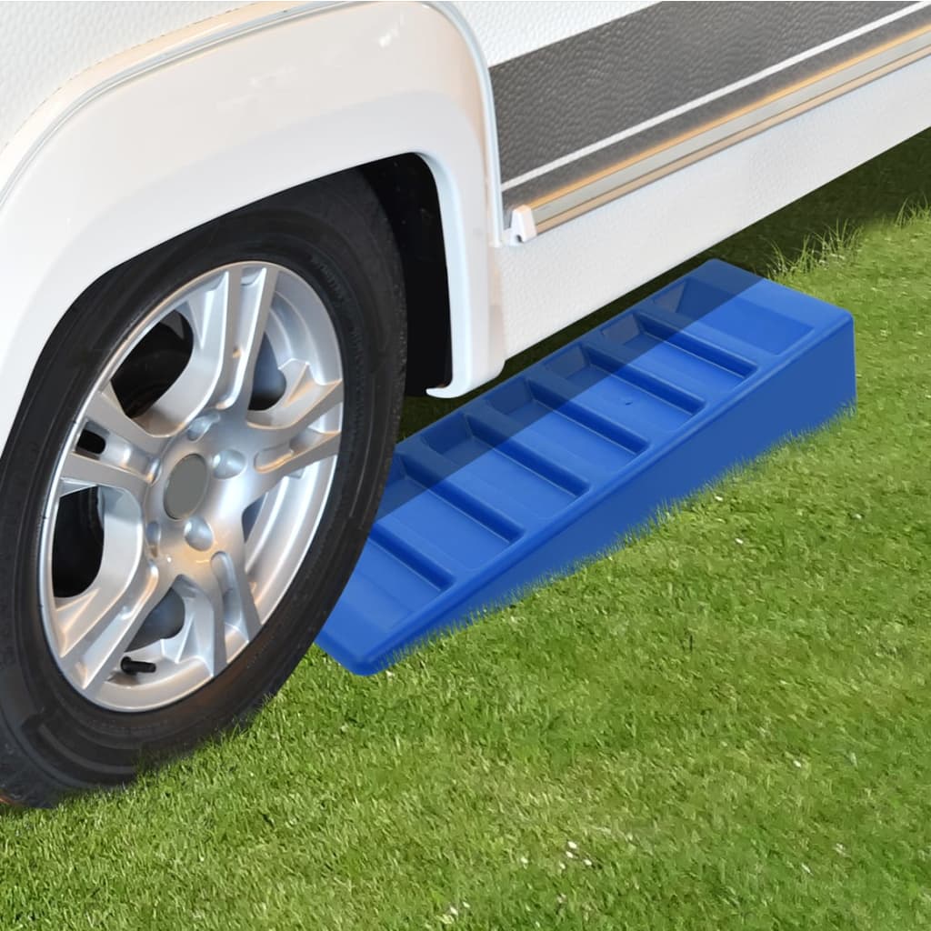 2-Piece Caravan Leveller Set 75mm Plastic Blue