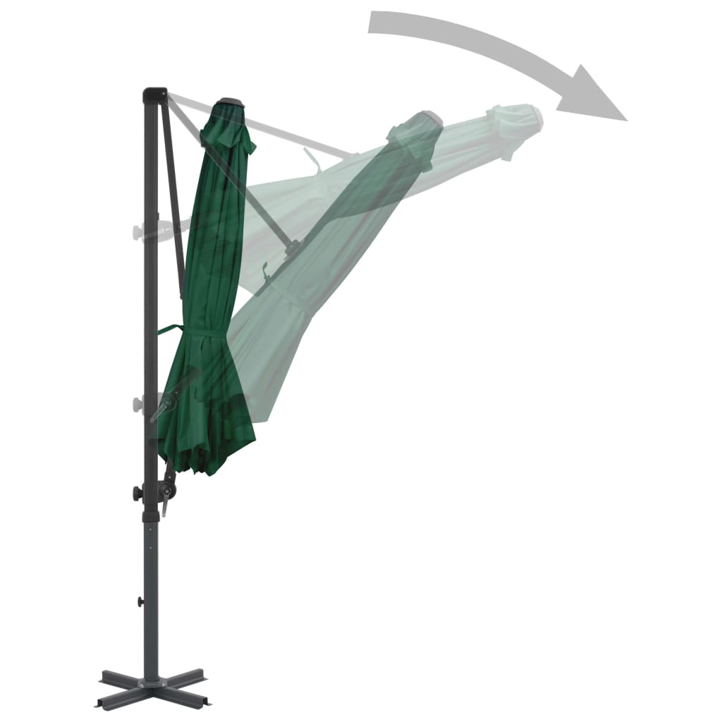 Garden Parasol with Portable Base Green