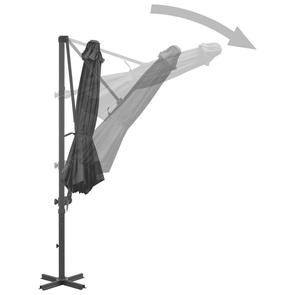 Garden Parasol with Portable Base Anthracite