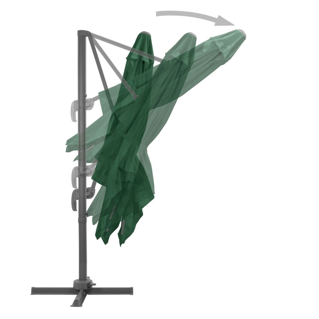Garden Parasol with Portable Base Green