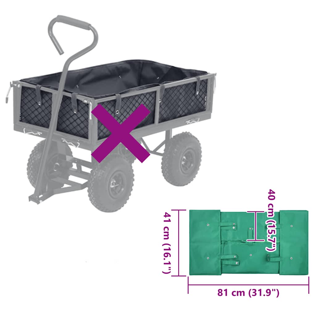 Garden Cart Liner Green Fabric