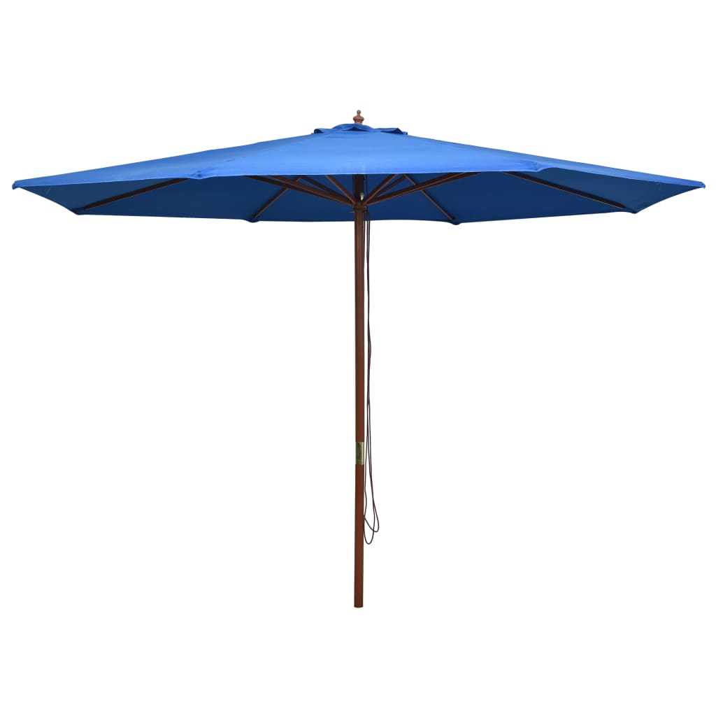 Garden Parasol with Wooden Pole 350 cm Blue