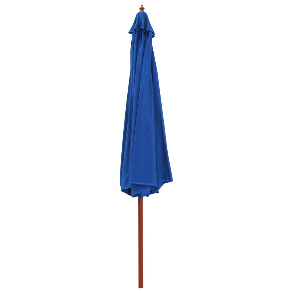 Garden Parasol with Wooden Pole 350 cm Blue