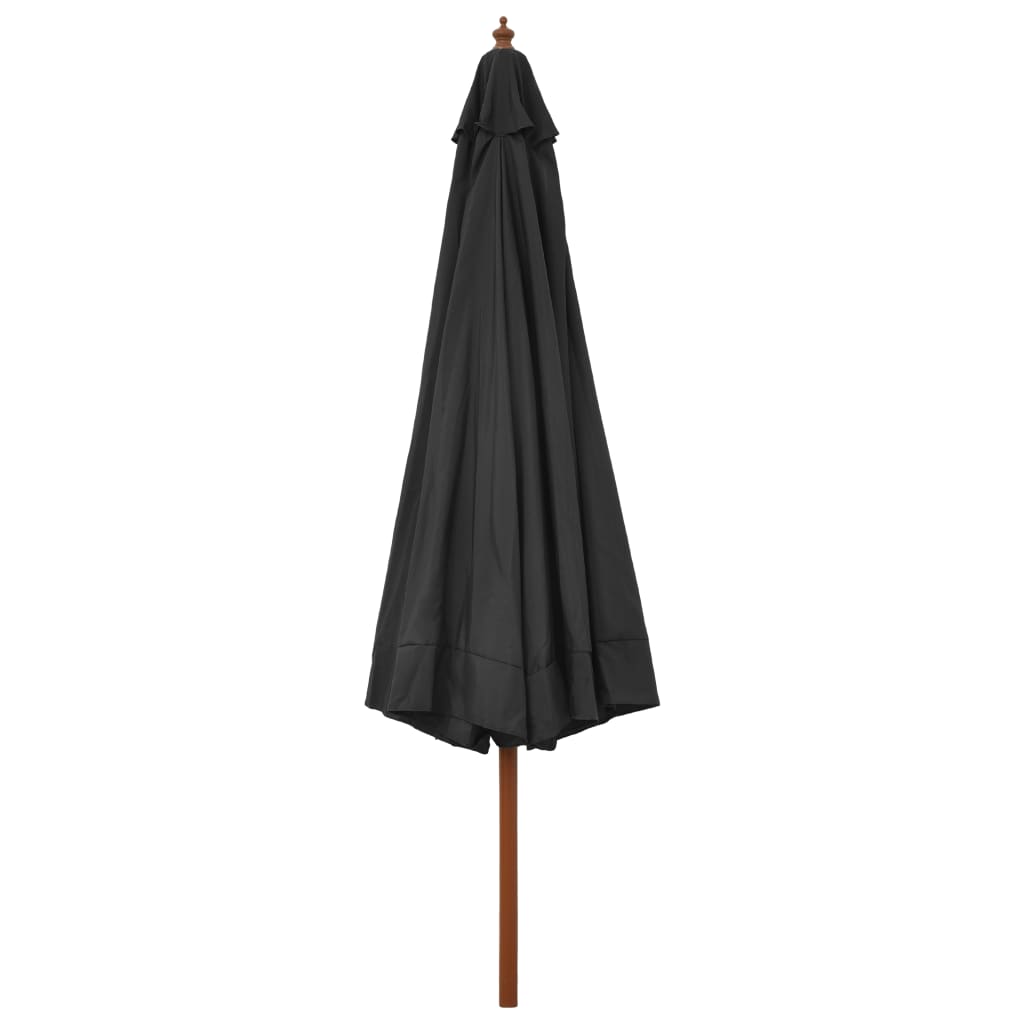 Garden Parasol with Wooden Pole 330 cm Anthracite