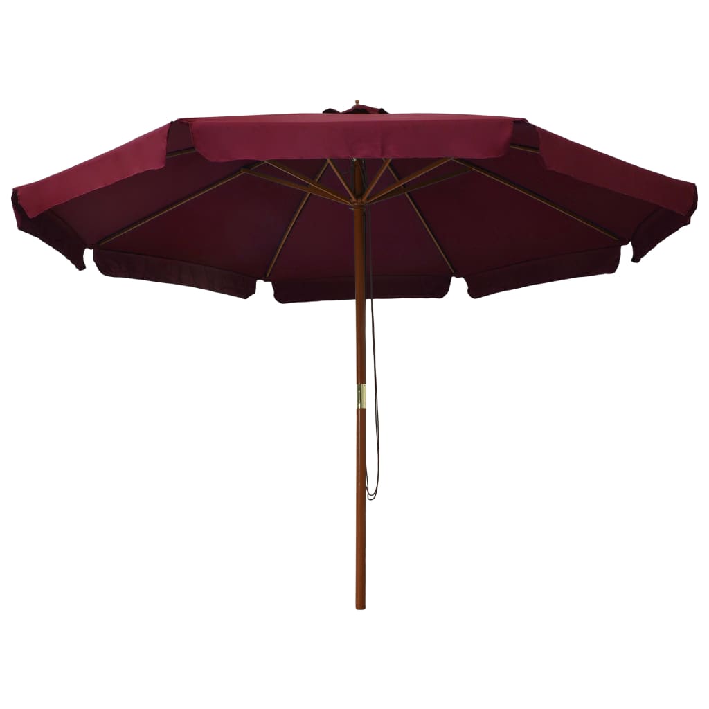 Garden Parasol with Wooden Pole 330 cm Burgundy