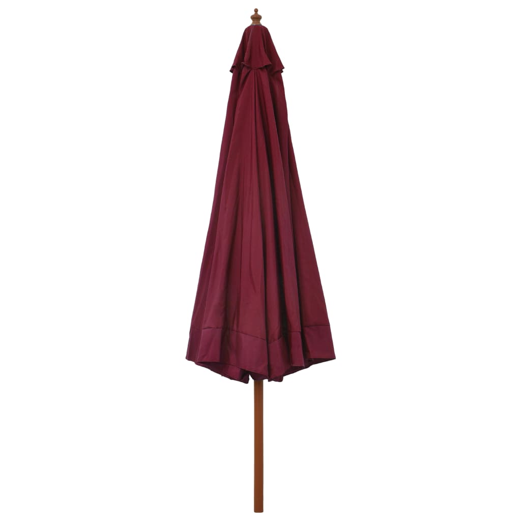 Garden Parasol with Wooden Pole 330 cm Burgundy