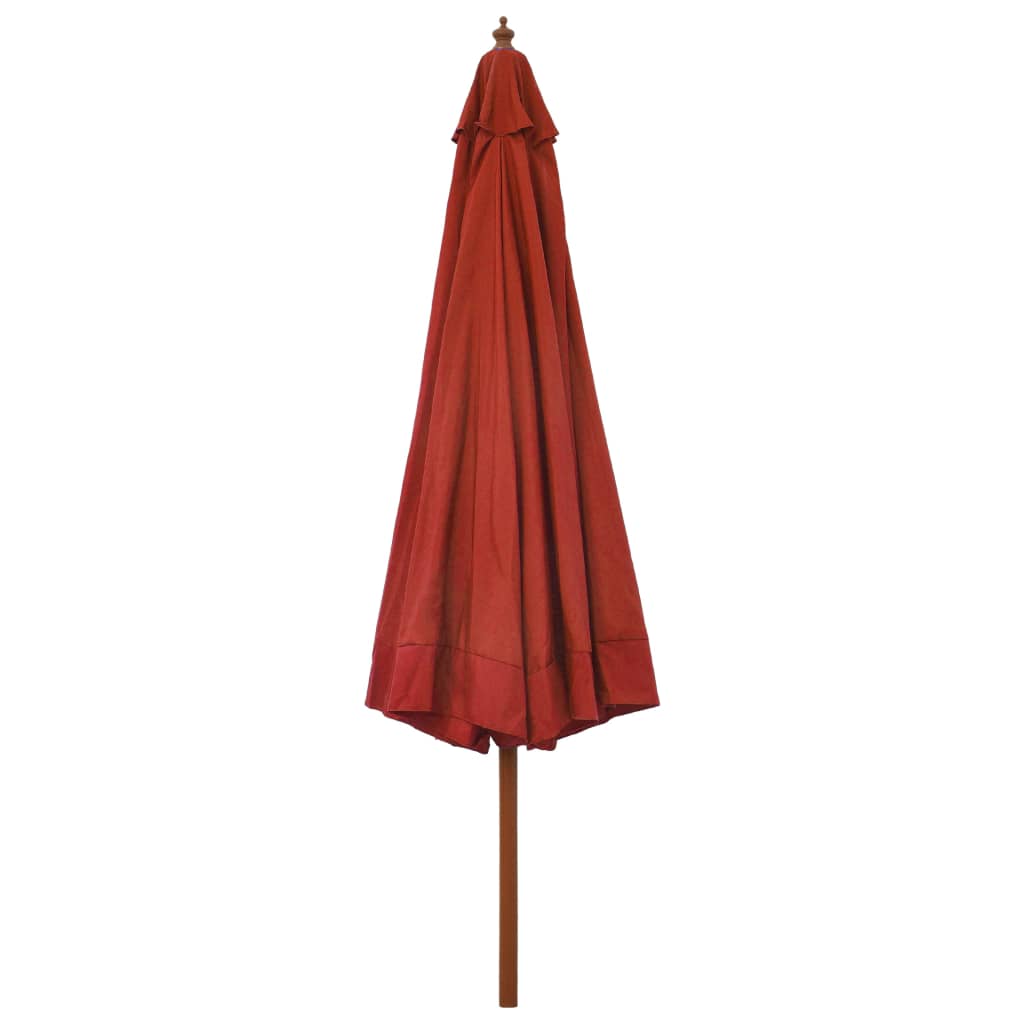 Garden Parasol with Wooden Pole 330 cm Terracotta
