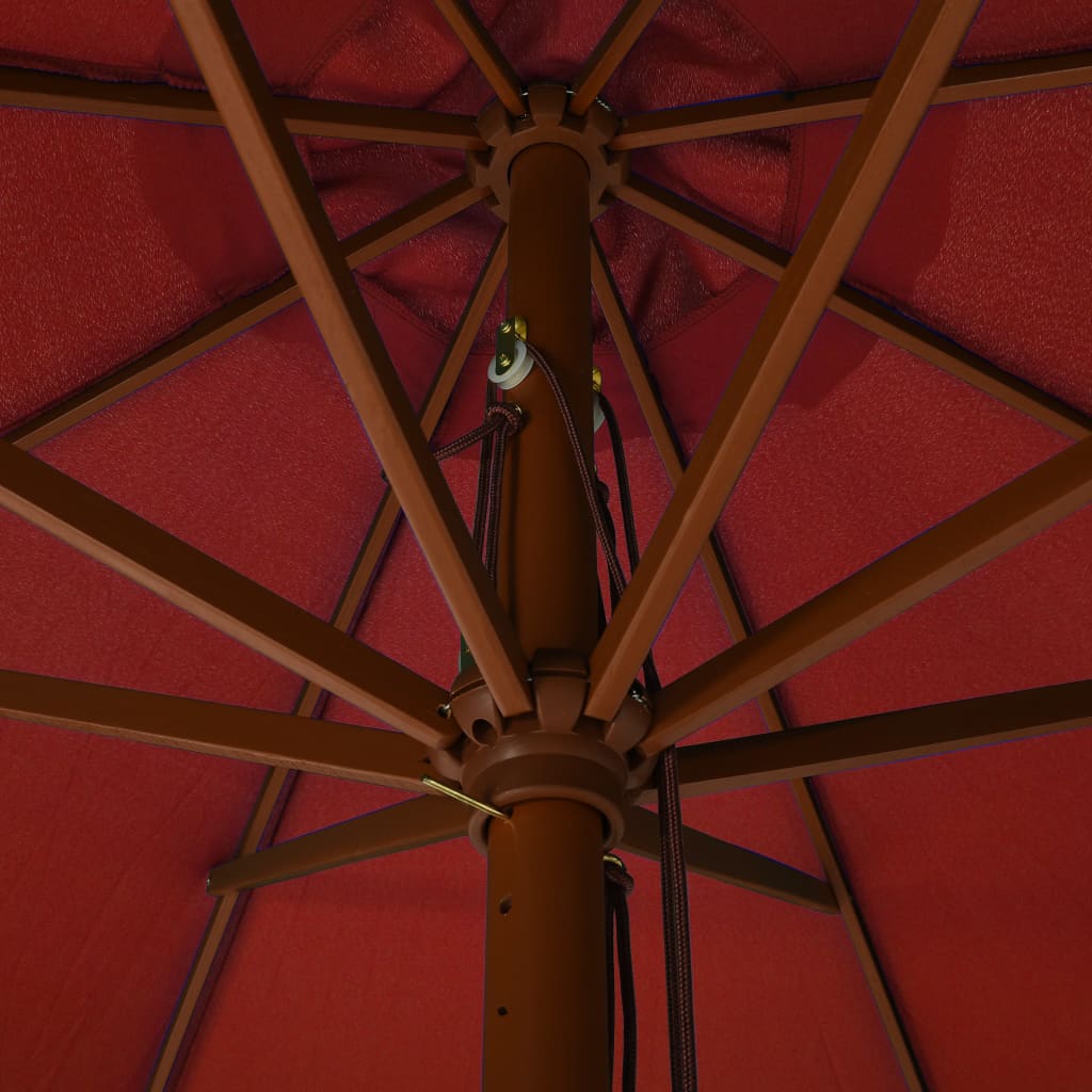 Garden Parasol with Wooden Pole 330 cm Terracotta