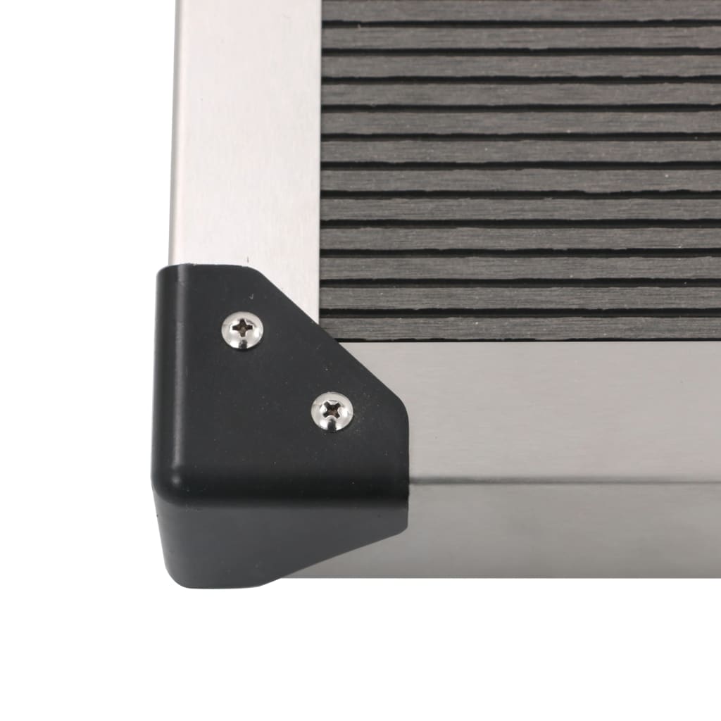 Outdoor Shower Tray WPC Stainless Steel 110x62 cm Grey