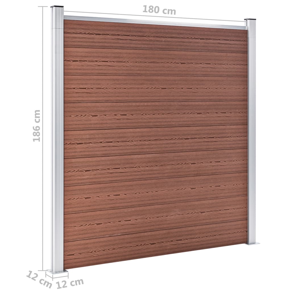 Garden Fence WPC 180x186 cm Brown
