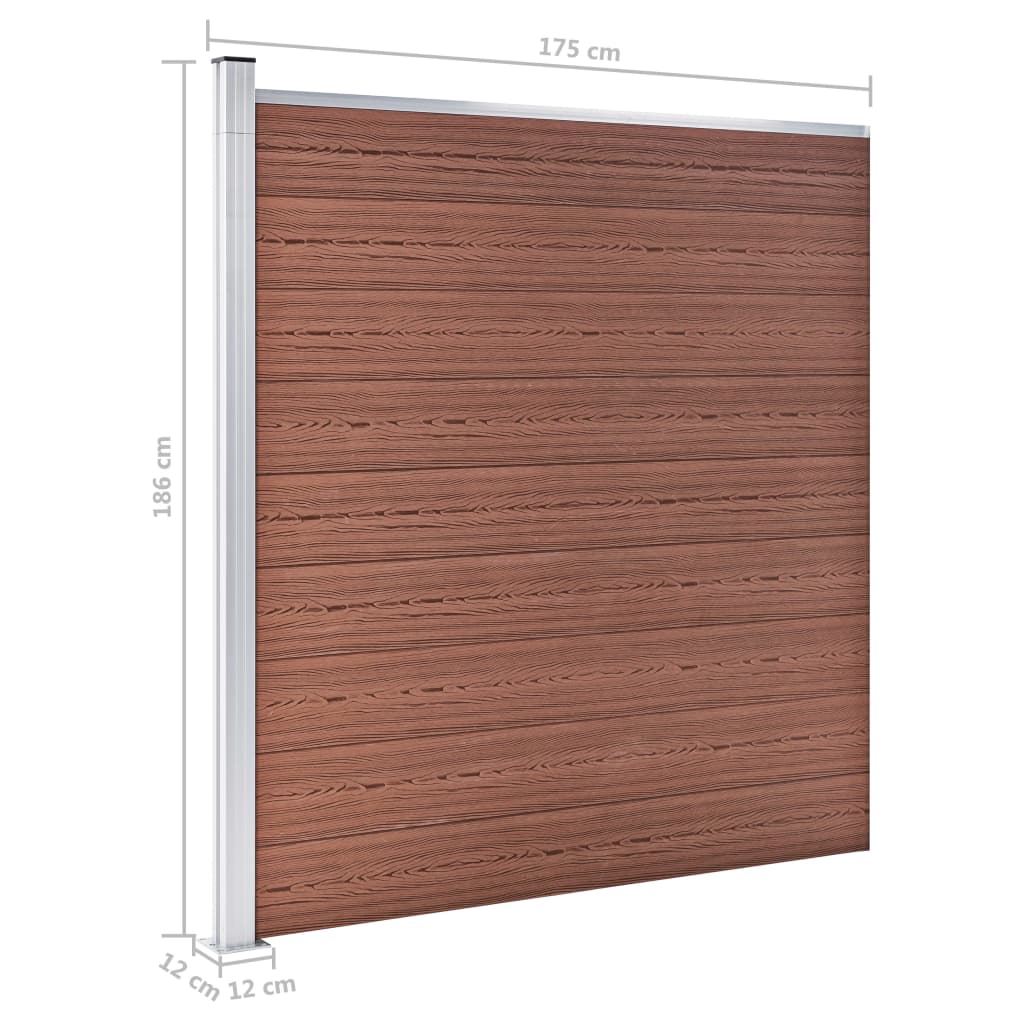 Garden Fence WPC 175x186 cm Brown