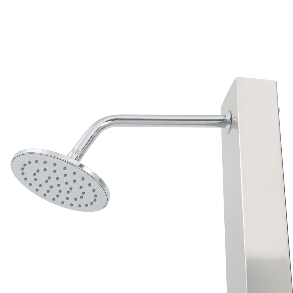 Outdoor Shower with Tray WPC Stainless Steel