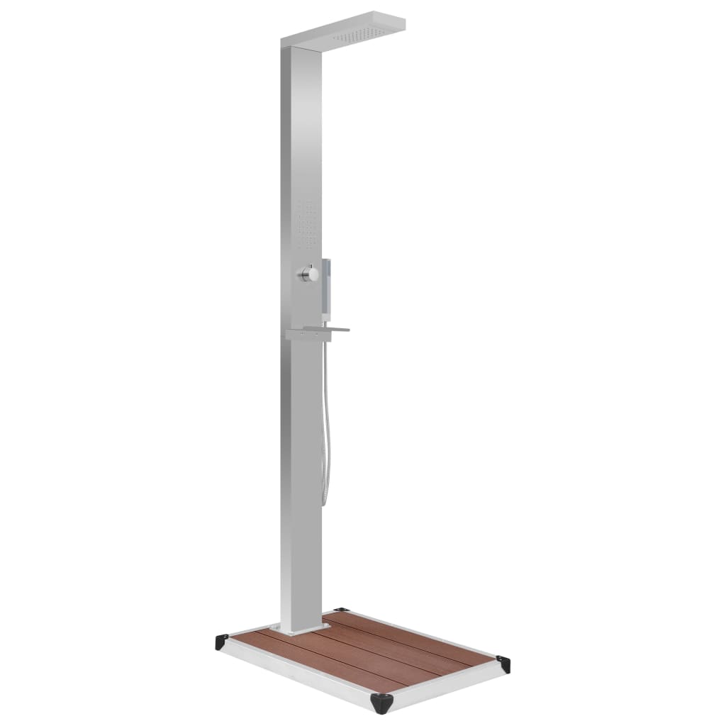 Outdoor Shower with Tray WPC Stainless Steel