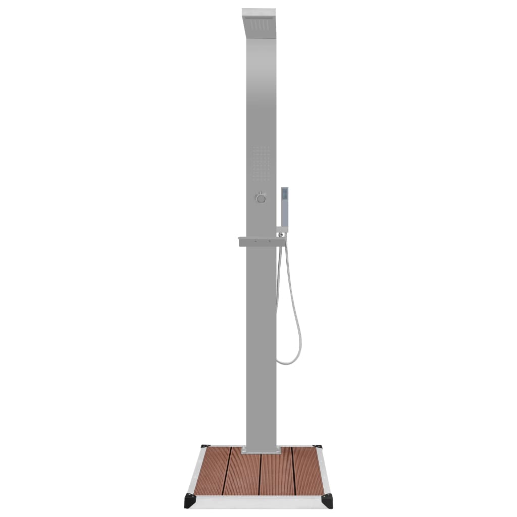 Outdoor Shower with Tray WPC Stainless Steel