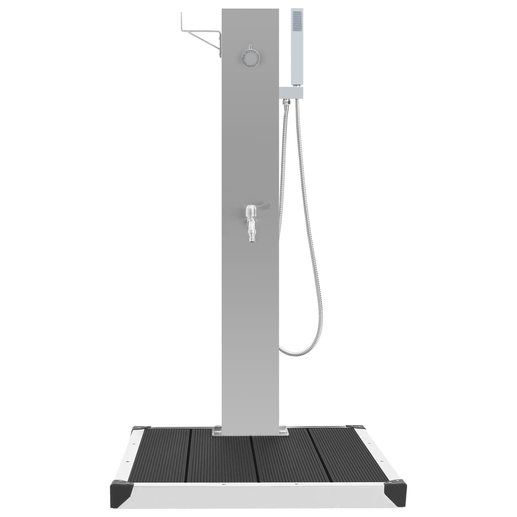Outdoor Shower with Tray WPC Stainless Steel