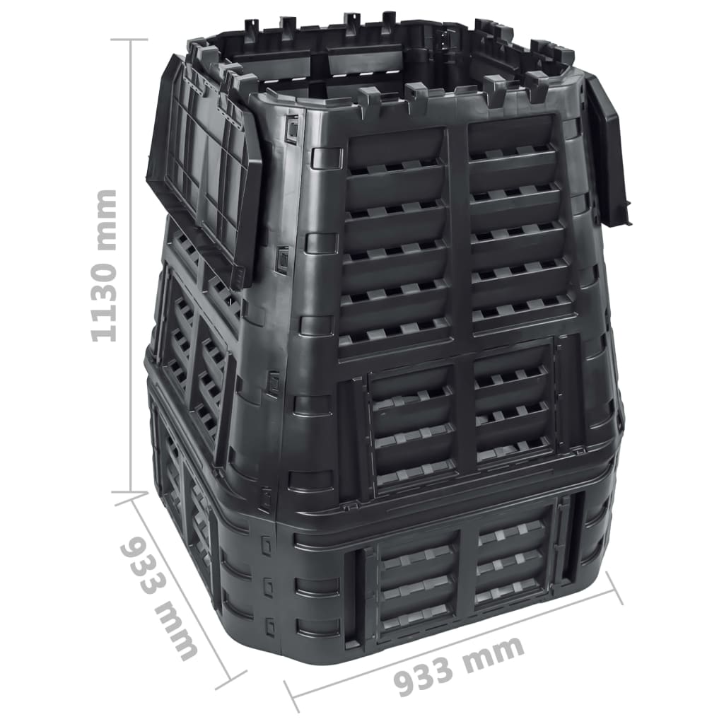 Garden Composter Black 93.3x93.3x113 cm 740 L