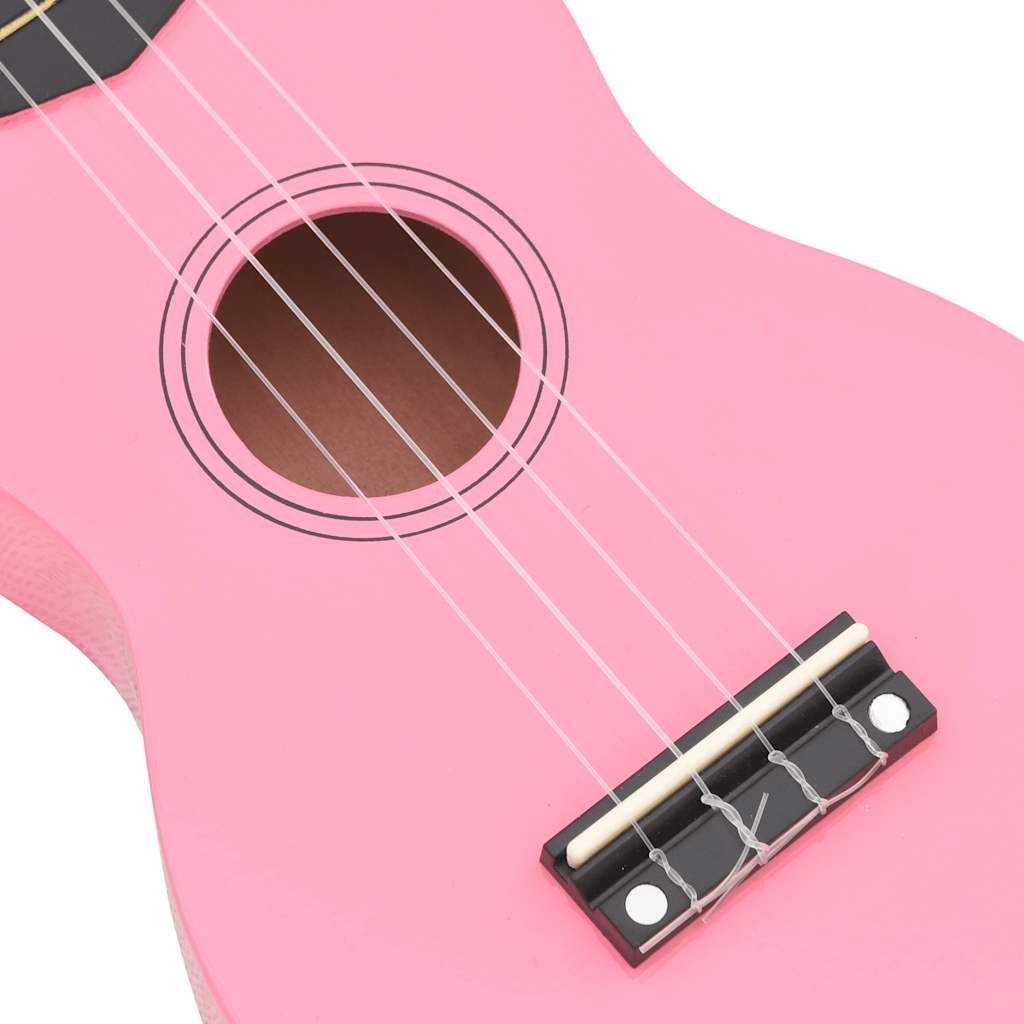 Soprano Ukulele Set with Bag for Kids Pink 21"