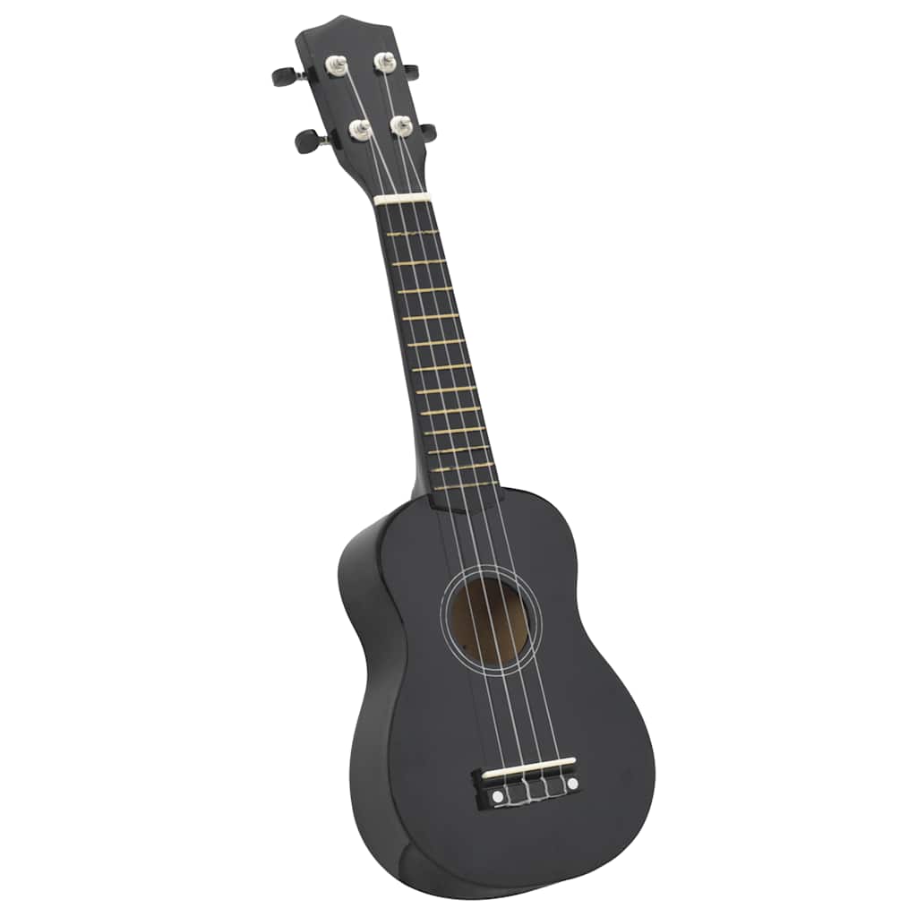 Soprano Ukulele Set with Bag for Kids Black 23"