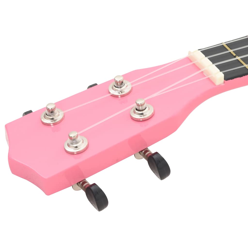 Soprano Ukulele Set with Bag for Kids Pink 23"