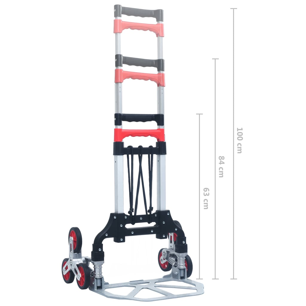 Foldable Stair Transport Trolley 70 kg Aluminium Sliver