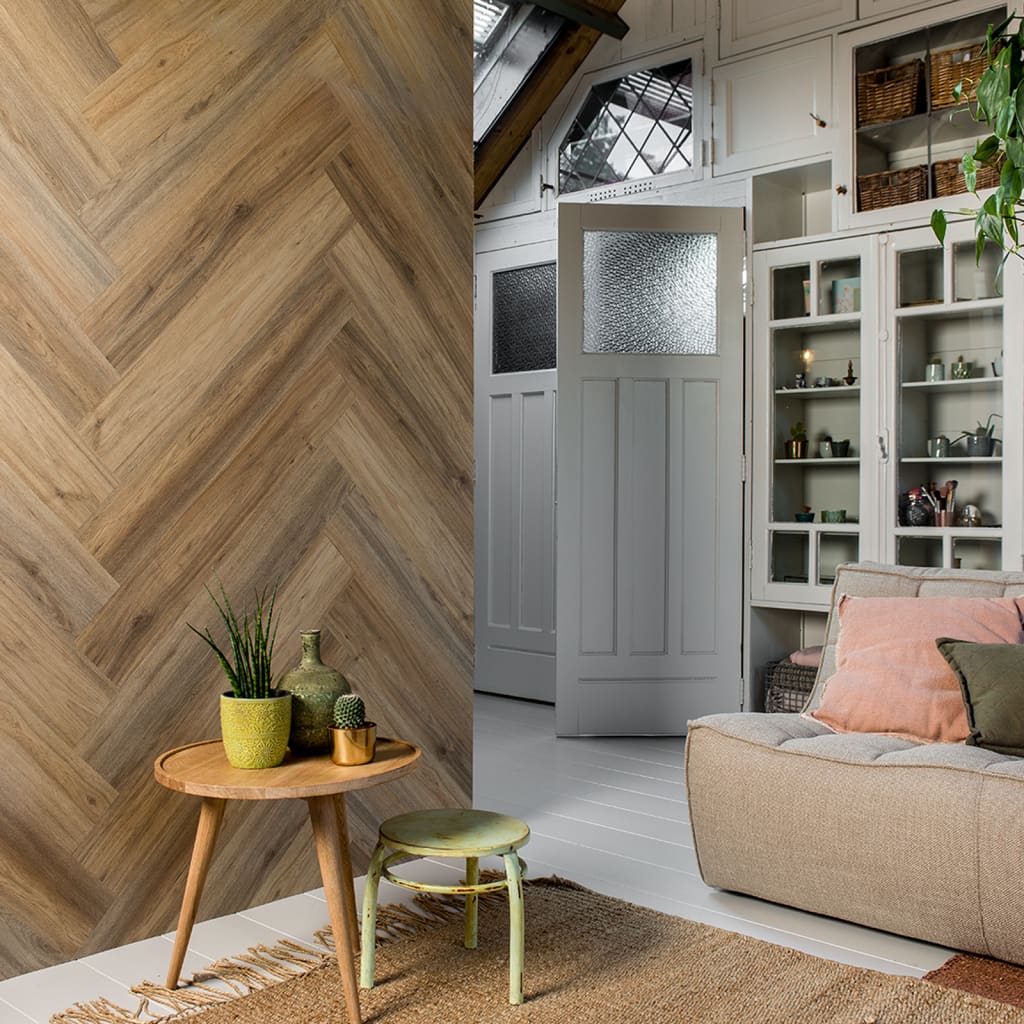 Wood Look Planks Natural Oak Latte Brown