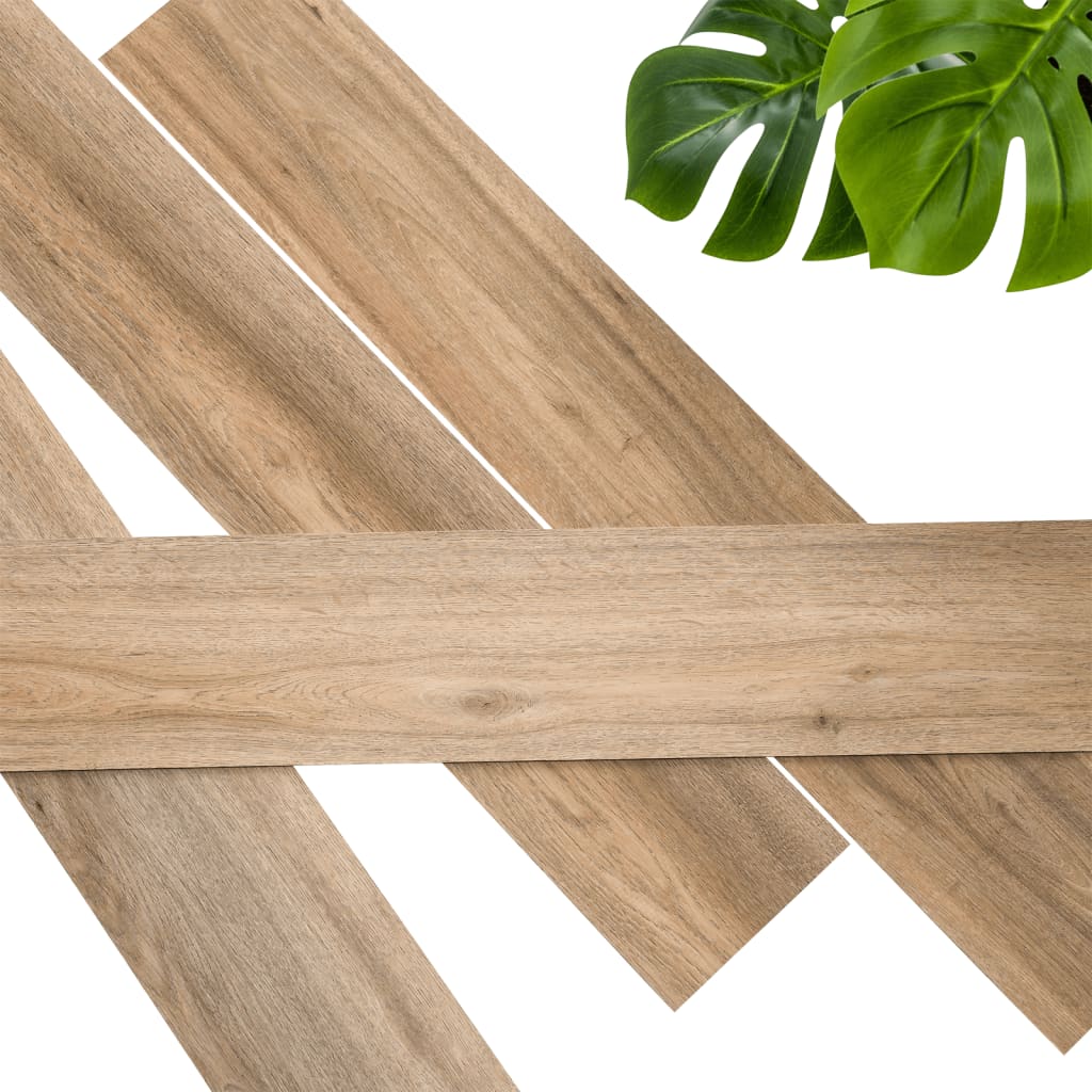 Wood Look Planks Natural Oak Latte Brown