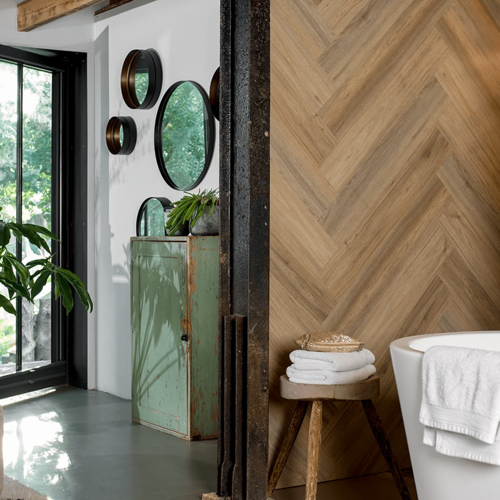 Wood Look Planks Natural Oak Latte Brown