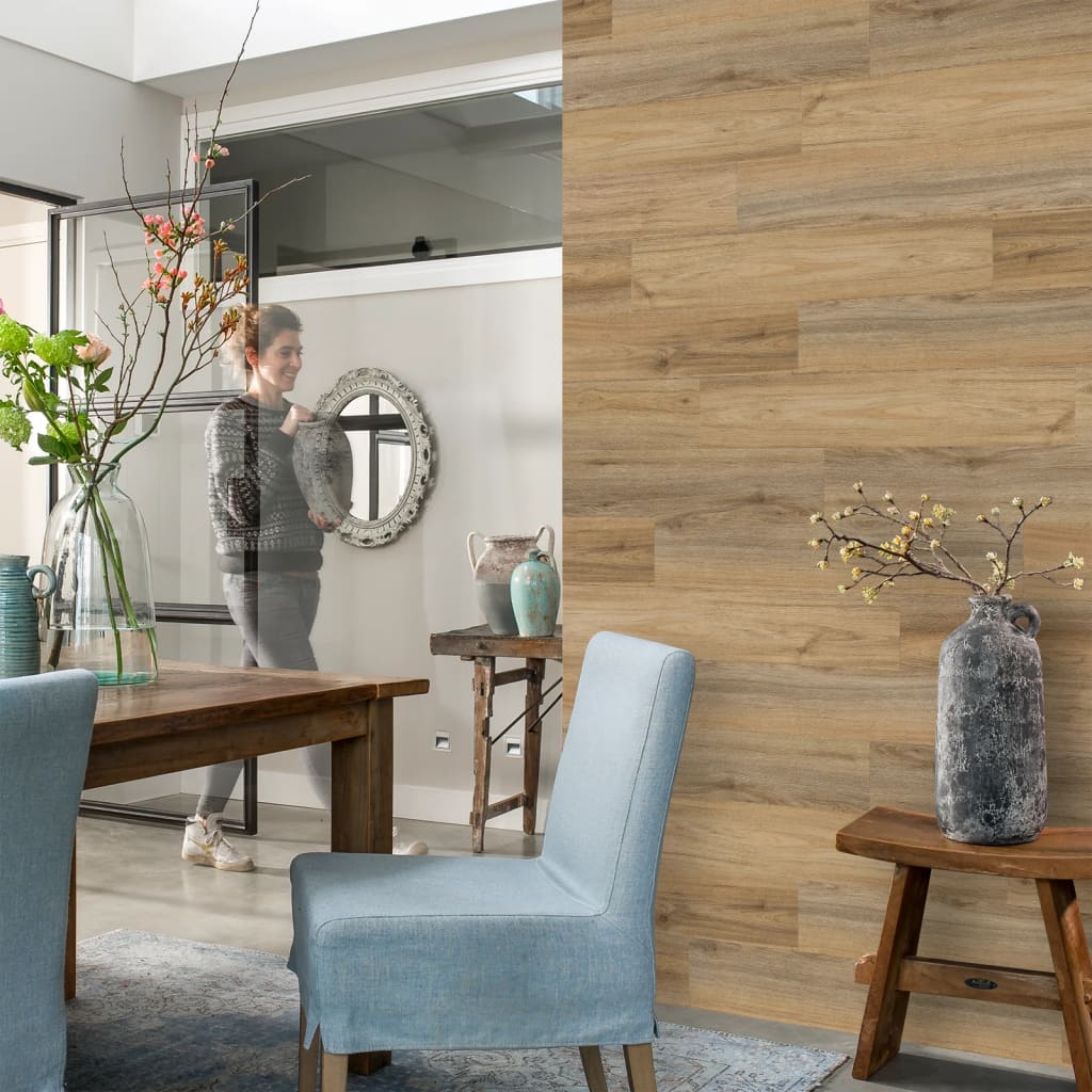 Wood Look Planks Natural Oak Latte Brown