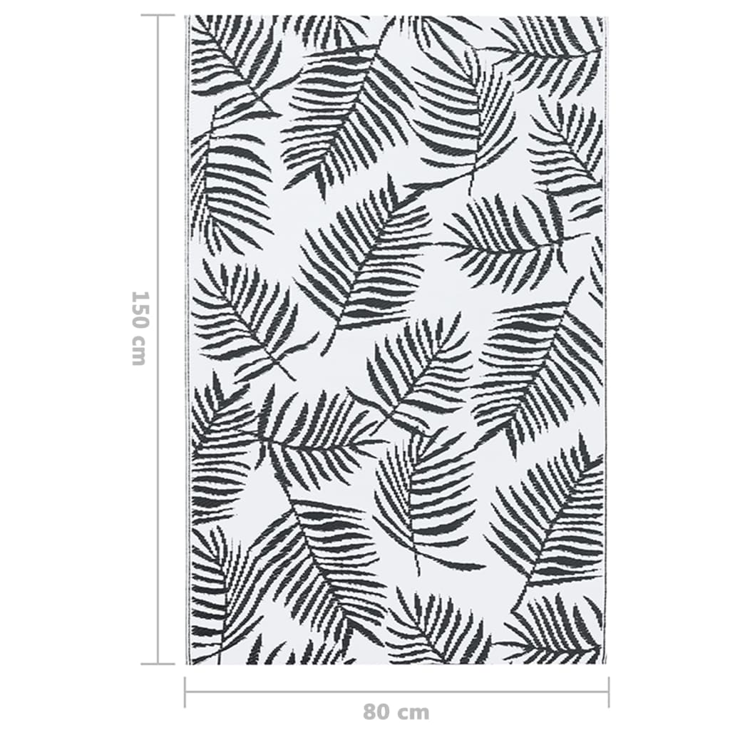 Outdoor Carpet ARAKIL White and Black 80x150 cm PP